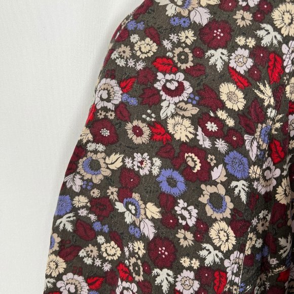 Aritzia Wilfred Floral Print Long Utility Cargo Shacket Trench Coat Light Jacket - Picture 4 of 10